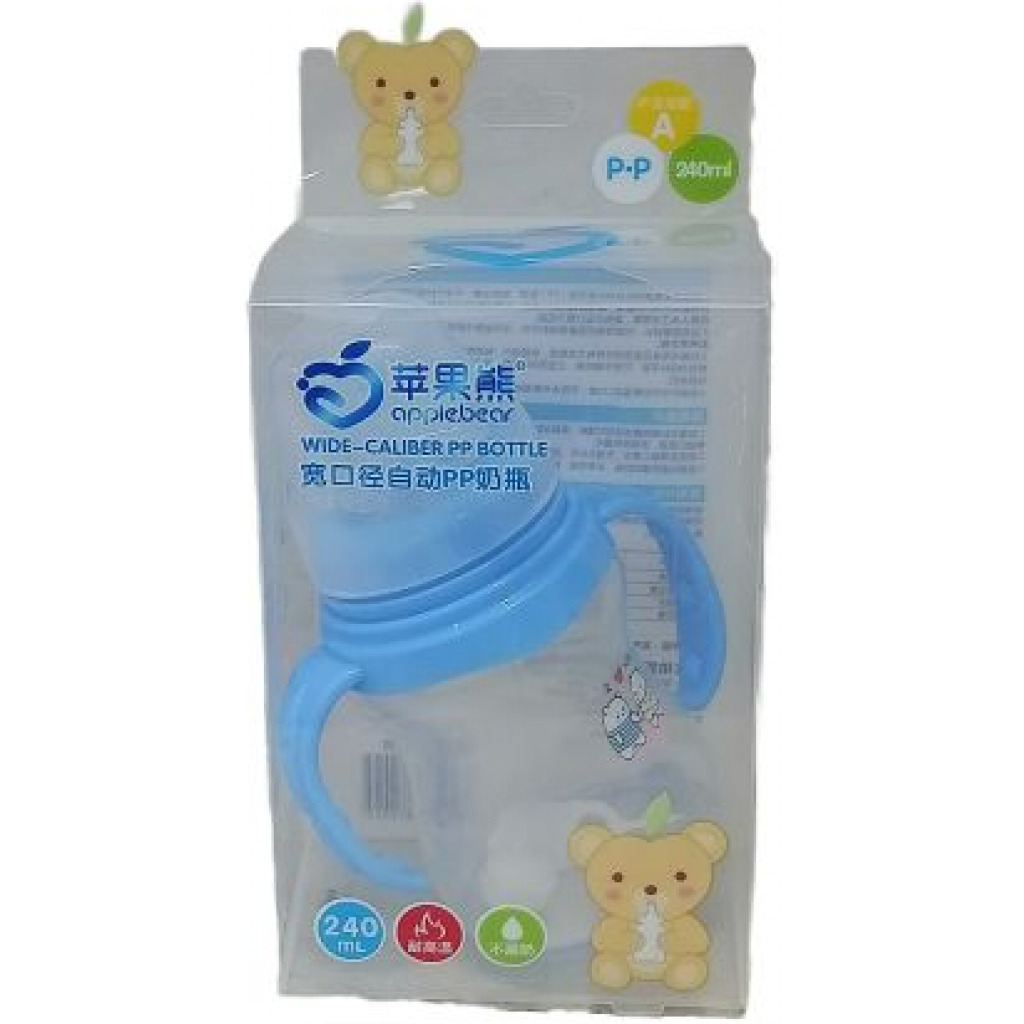 240ml Milk Glass Baby feeding Bottle - Multi-colours.