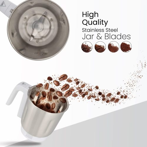 Geepas Coffee Grinder GCG6105 - 450W Electric Wet & Dry Grinder, - White