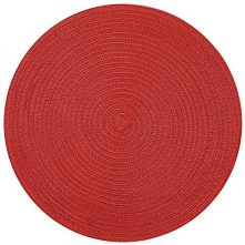 6 Round Decorative Placemats Table Mats- Red.