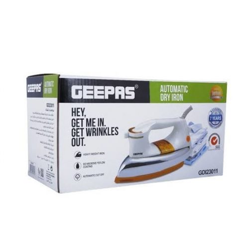 Geepas Dry Iron AC 220-240V, GDI23011 - Silver