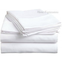 Home Fashion 6*6 Cotton Bedsheets with 2 Pillow Cases - White