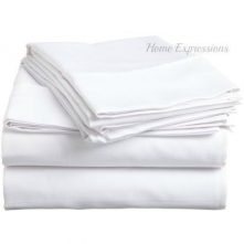 Home Fashion 6*6 Cotton Bedsheets with 2 Pillow Cases – White