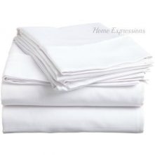 Home Fashion 6*6 Cotton Bedsheets with 2 Pillow Cases - White