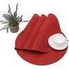 6 Round Decorative Placemats Table Mats- Red.