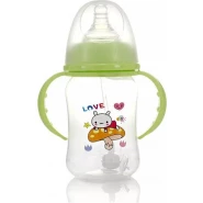 240ml Milk Glass Baby feeding Bottle - Multi-colours.