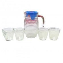 Beautiful 4 Short Glasses With A Quality Jug Glassware & Drinkware TilyExpress