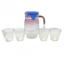 Beautiful 4 Short Glasses With A Quality Jug