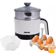 Geepas 1000W Multifunctional 1.7 L Double Layer Kettle - 3-in-1 Cordless Kettle, Steamer and Egg Boiler - Black