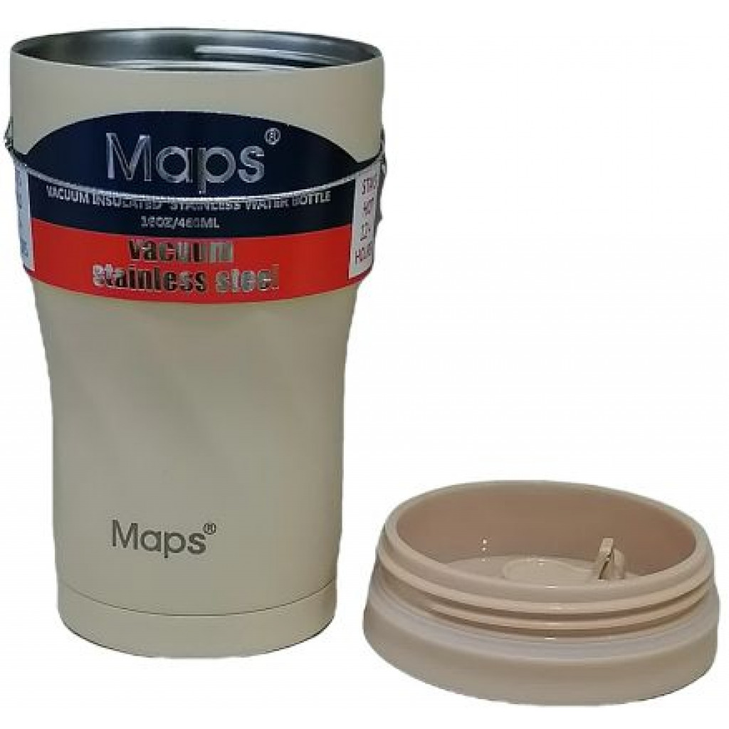 460ML Ceramic Travel Mug, Double Wall Insulated Thermo Coffee Mug with Leakproof Lid, Cream Travel & To-Go Drinkware TilyExpress 2