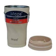 460ML Ceramic Travel Mug, Double Wall Insulated Thermo Coffee Mug with Leakproof Lid, Cream Travel & To-Go Drinkware