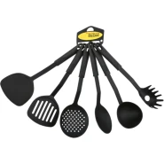 Delcasa DC1343 Nylon Cooking Utensils, 6 PCS - Black