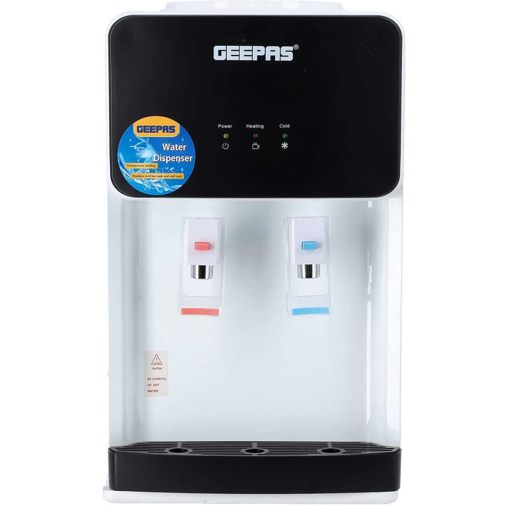 Geepas GWD8356 Table Top Water Dispenser Hot and Cold, White