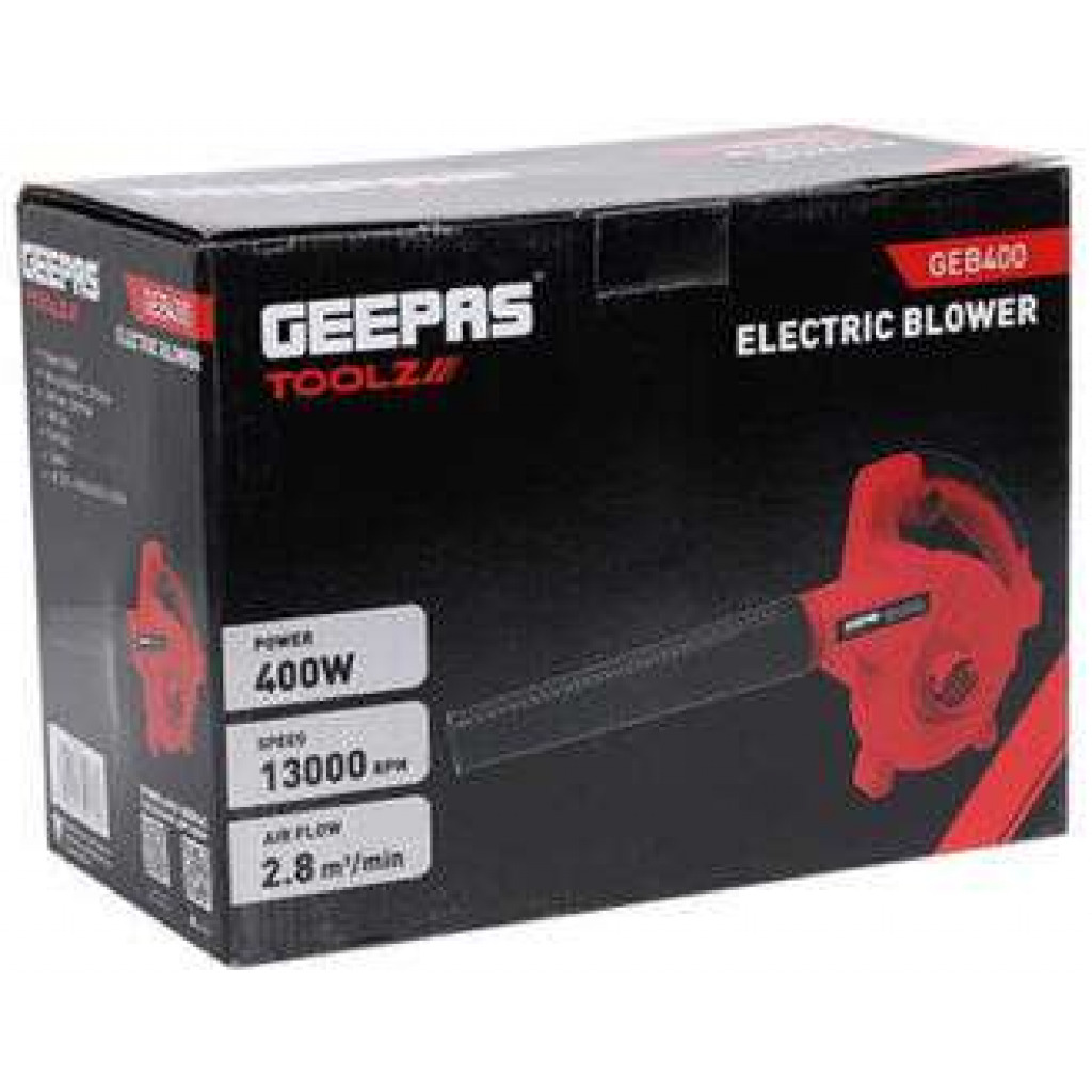 Geepas Electric Blower- GEB400-240 | 13000 RPM No Load Speed, Perfect For Home And Business Use| 2.8 M3/Min Airflow, Comfortable Grip| Ergonomic Design And Lightweight Body