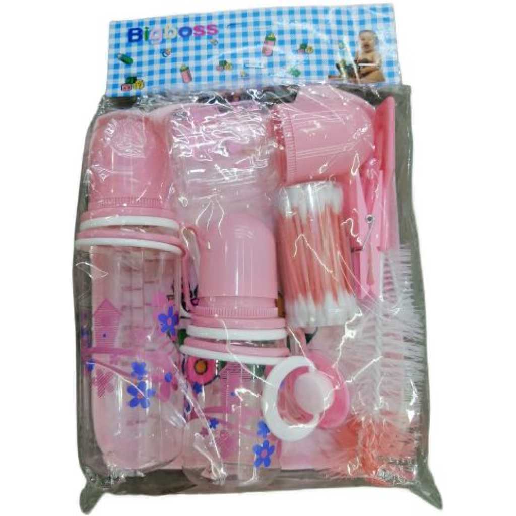 Big Boss Baby Gift Set Pack Milk Baby Feeding Bottles Set- Pink