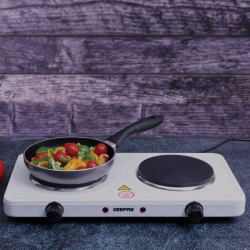 Geepas GHP32014 Electric Double Hot Plate - White