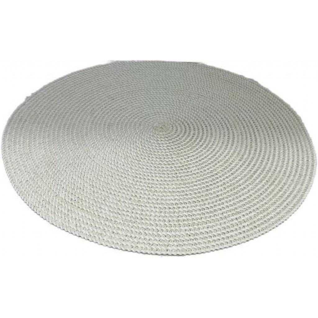 6 Pc Round Decorative Placemats Table - Cream