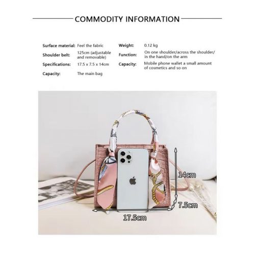 Hot Silk Scarf Handbag Messenger Shoulder Bag Pink Handbags TilyExpress 8