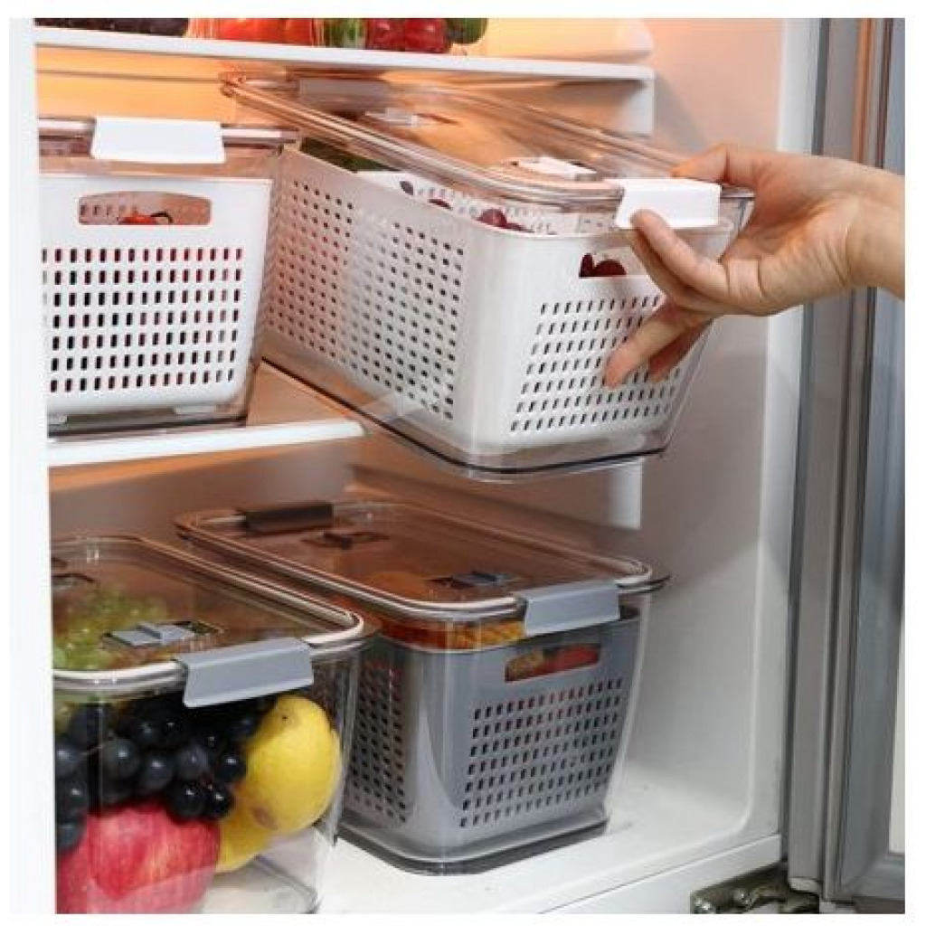 2.72L Refrigerator Organizer Bin Storage Container For Fruits Vegetables- Multi-colours Kitchen Storage & Organization TilyExpress 4