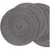 6 Round Decorative Placemats Table Mats- Grey