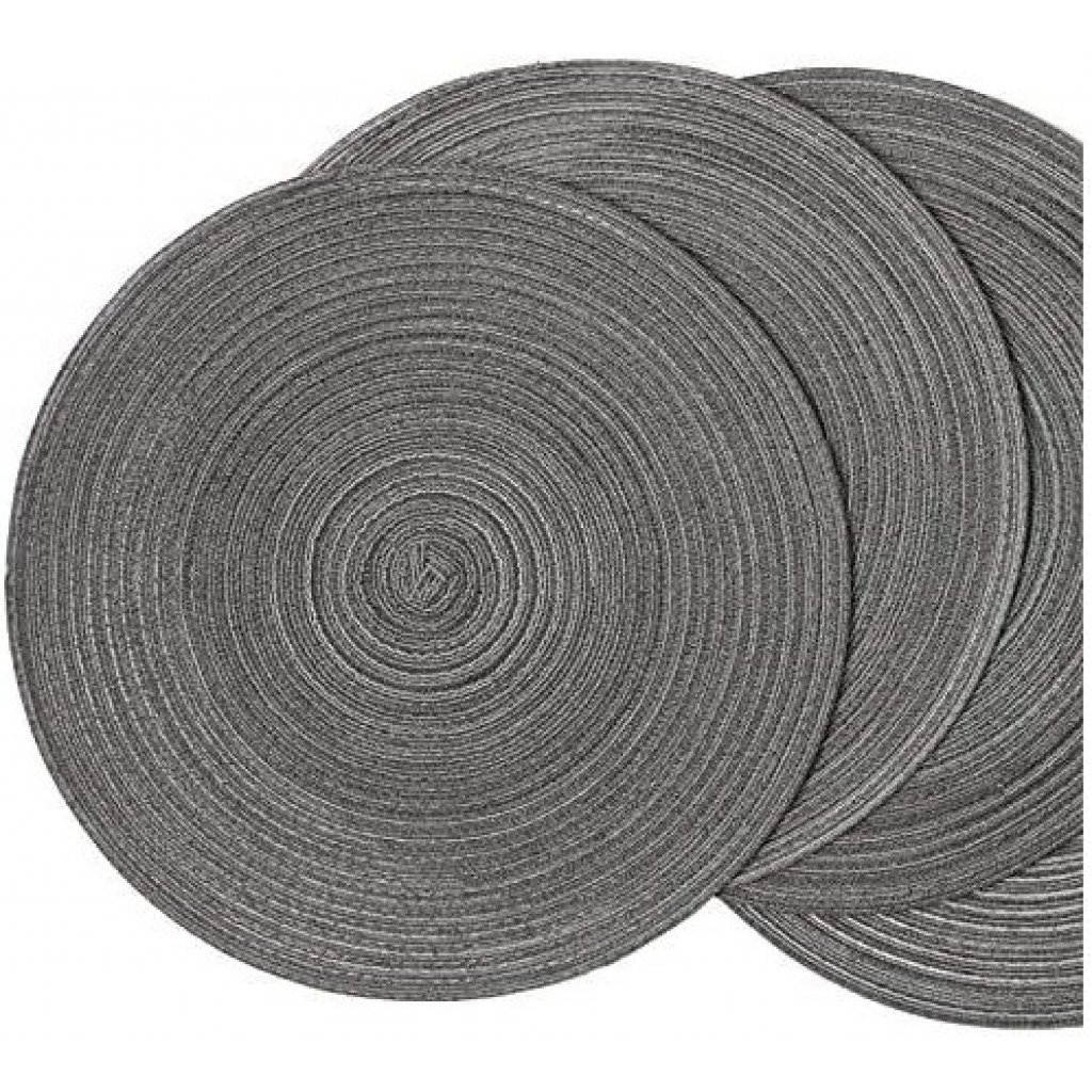 6 Round Decorative Placemats Table Mats- Grey Tabletop Accessories TilyExpress 5