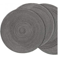 6 Round Decorative Placemats Table Mats- Grey Tabletop Accessories TilyExpress 2
