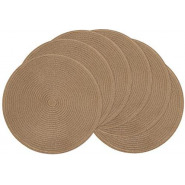 6 Round Decorative Placemats Table Mats- Brown Tabletop Accessories TilyExpress 2