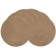 6 Round Decorative Placemats Table Mats- Brown