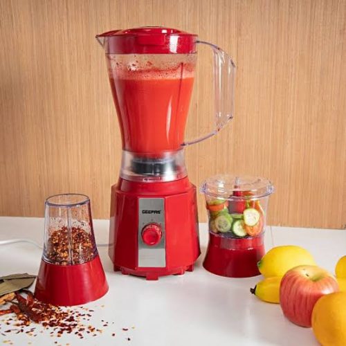 Geepas GSB9891 400W 3 In 1 Multi-Functional Blender - Red/White