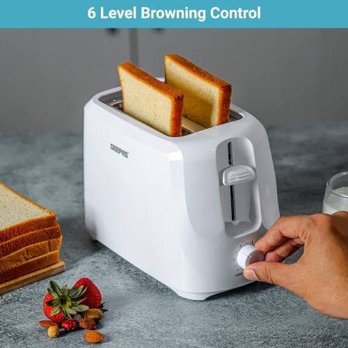 Geepas Bread Toaster, White, GBT36515