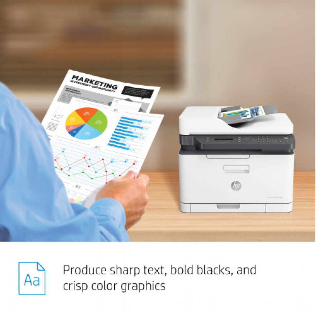 HP Color Laser 179fnw Wireless All in One Laser Printer with Mobile Printing & Built-in Ethernet, Works with Alexa (4ZB97A)