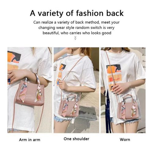 Hot Silk Scarf Handbag Messenger Shoulder Bag Pink