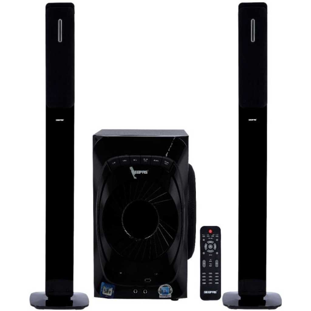 Geepas GMS11151 2.1 Home Theatre - System /Usb/Sd/Fm/Rmt/Bt, Bluetooth, Digital LED Display, Remote Control | Ideal For Movies, Music, FM Radio & More