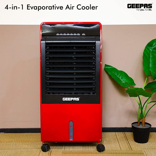 Geepas Air Cooler With Remote Control 65W GAC9433 - Red