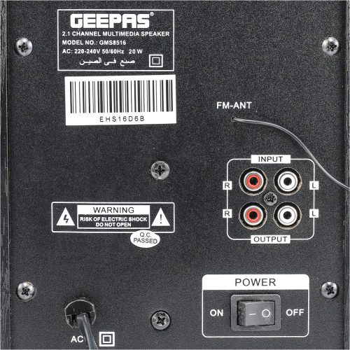 GEEPAS 2.1 Channel Multimedia Speaker GMS8516 Home Theater System - Black