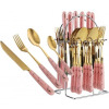 24pcs Gold Cutlery (Forks,Spoons& Knieves) With Stand- Multi-colours