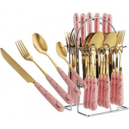 24pcs Gold Cutlery (Forks,Spoons& Knieves) With Stand- Multi-colours Cutlery & Knife Accessories TilyExpress 2
