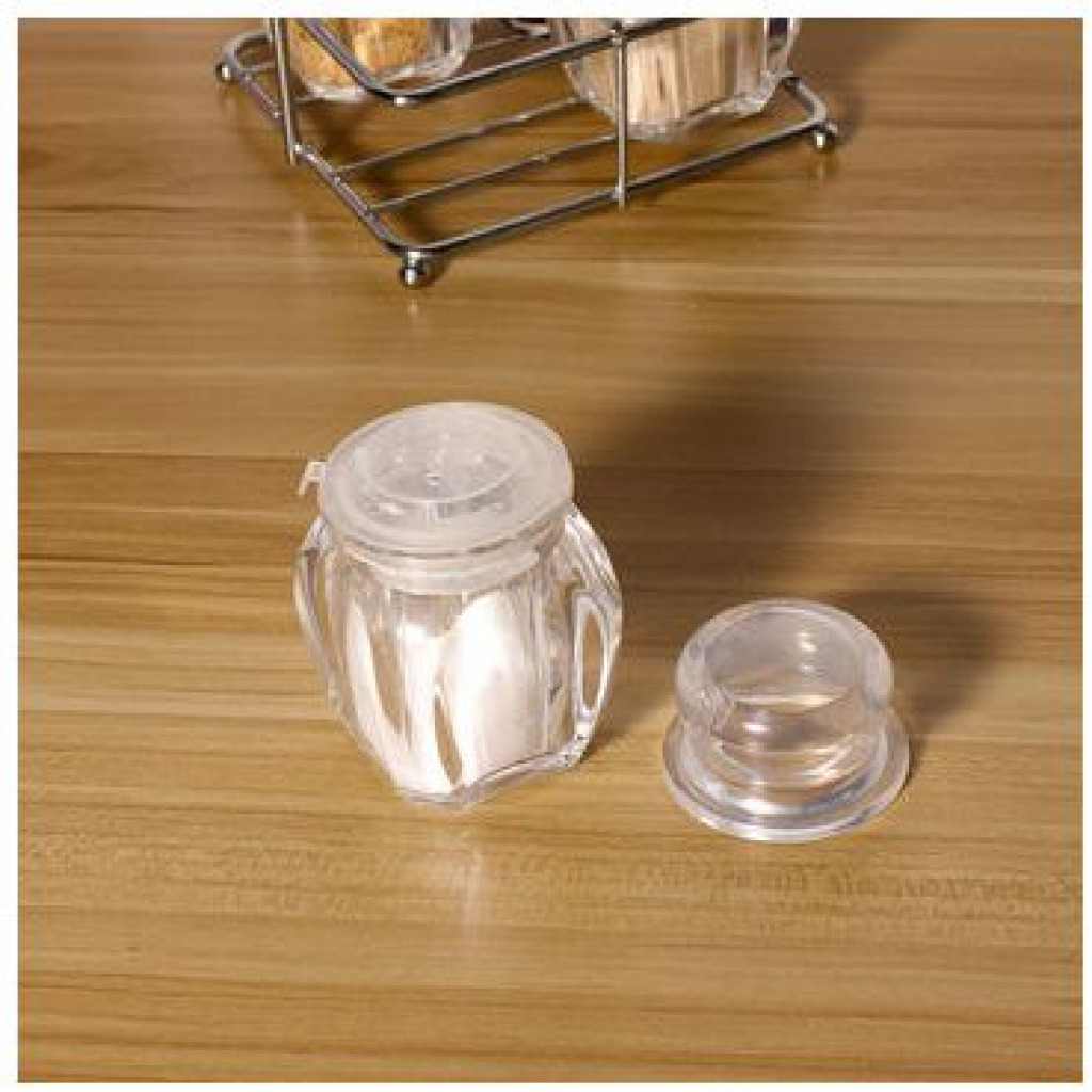4 Piece Spice, Salt, pepper Shaker Rack Organizer – Clear. Spice Racks TilyExpress 3