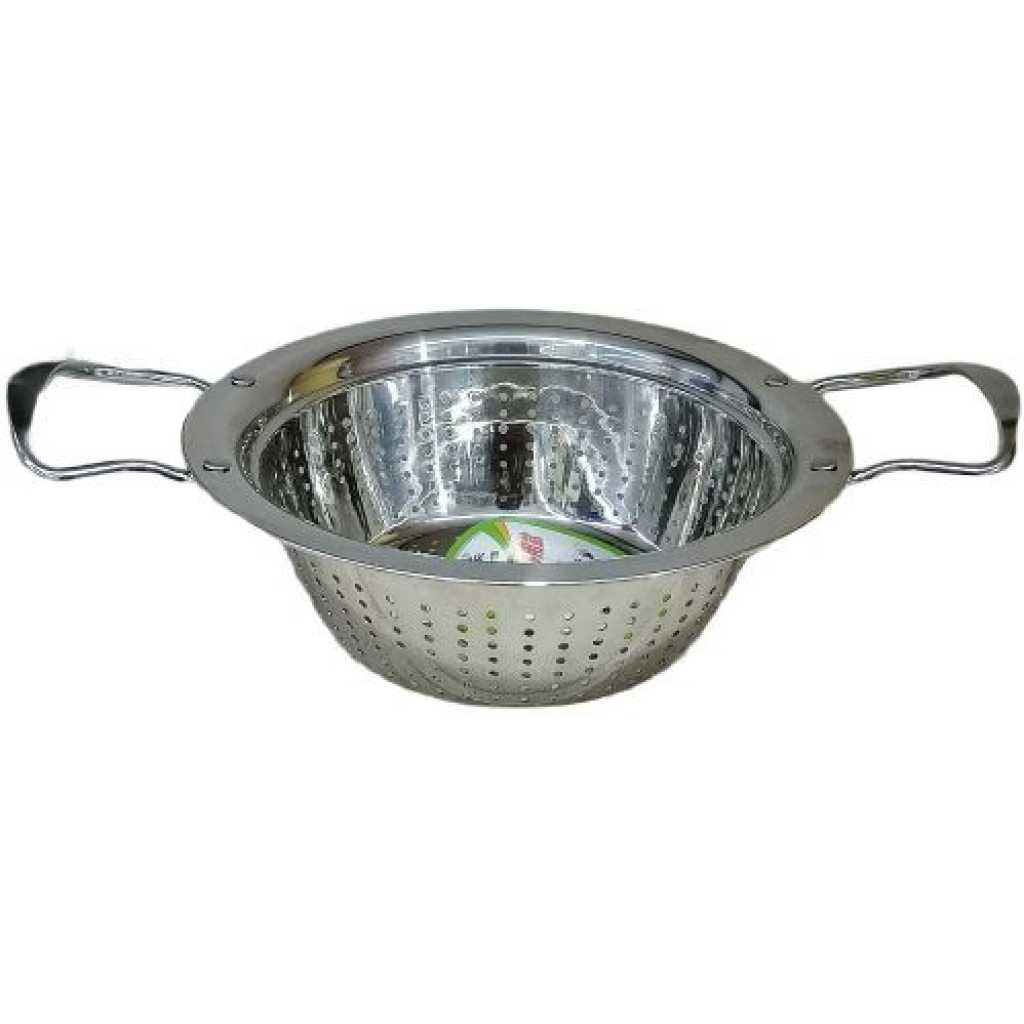 30 cm Stainless Steel Rice, Vegetable Washing Strainer Colander,Silver