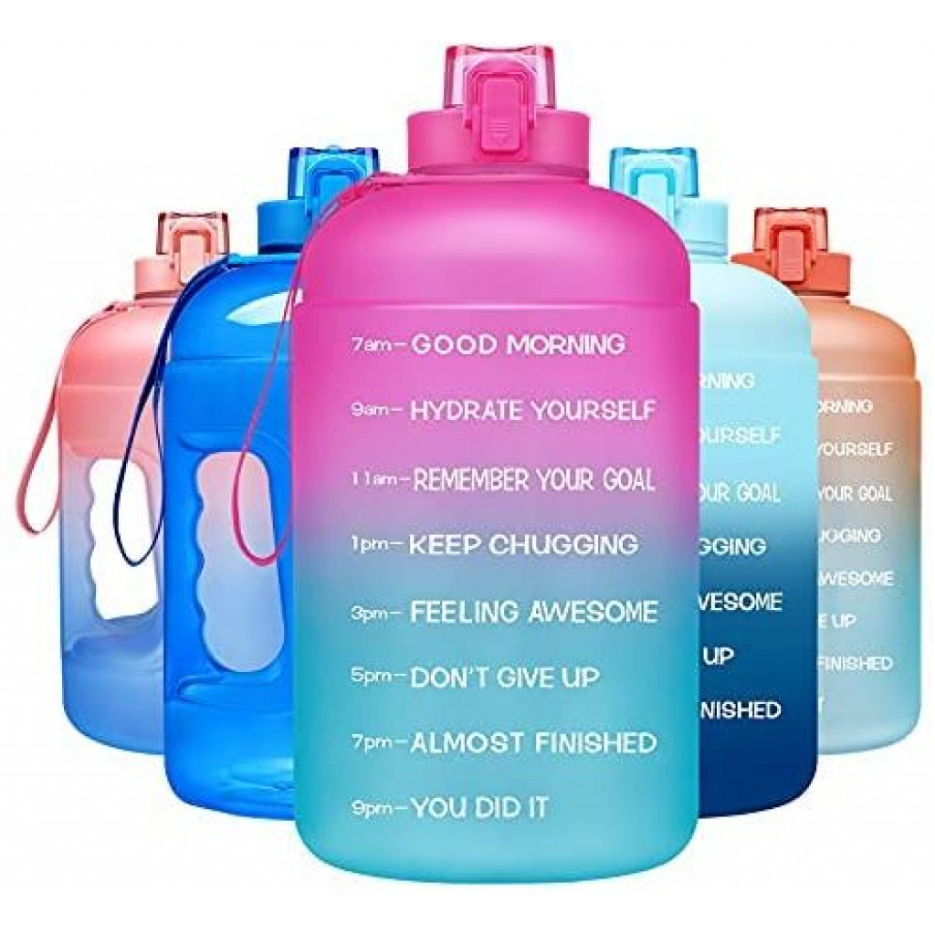 2.5L Time Marked Fitness Jug Outdoor Frosted Water Bottle, Multi-Colour