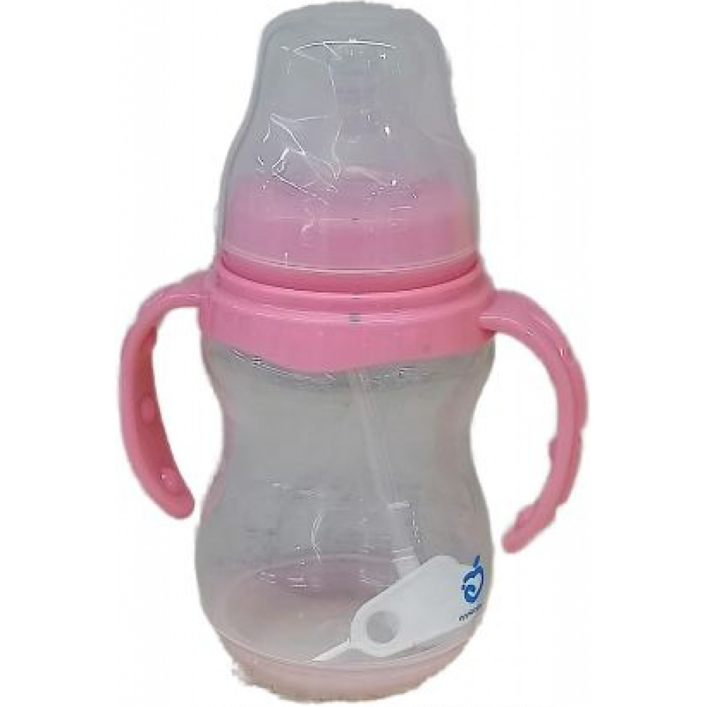 240ml Milk Glass Baby feeding Bottle - Multi-colours.