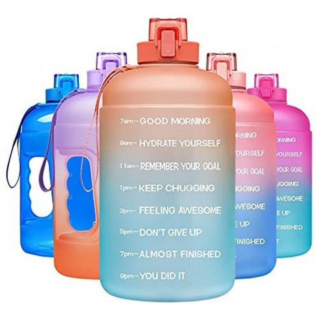 2.5L Time Marked Fitness Jug Outdoor Frosted Water Bottle, Multi-Colour Commuter & Travel Mugs TilyExpress