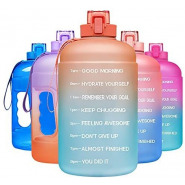2.5L Time Marked Fitness Jug Outdoor Frosted Water Bottle, Multi-Colour Commuter & Travel Mugs