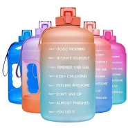 2.5L Time Marked Fitness Jug Outdoor Frosted Water Bottle, Multi-Colour