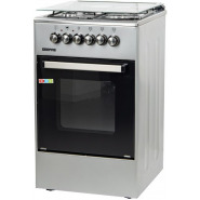 Geepas 50×50 Free Standing Oven, Stainless Steel, GCR5031 | 3 Burner & 1 Hot Plate Gas Cookers