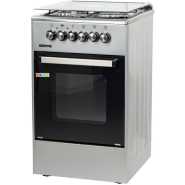 Geepas 50x50 Free Standing Oven, Stainless Steel, GCR5031 | 3 Burner & 1 Hot Plate