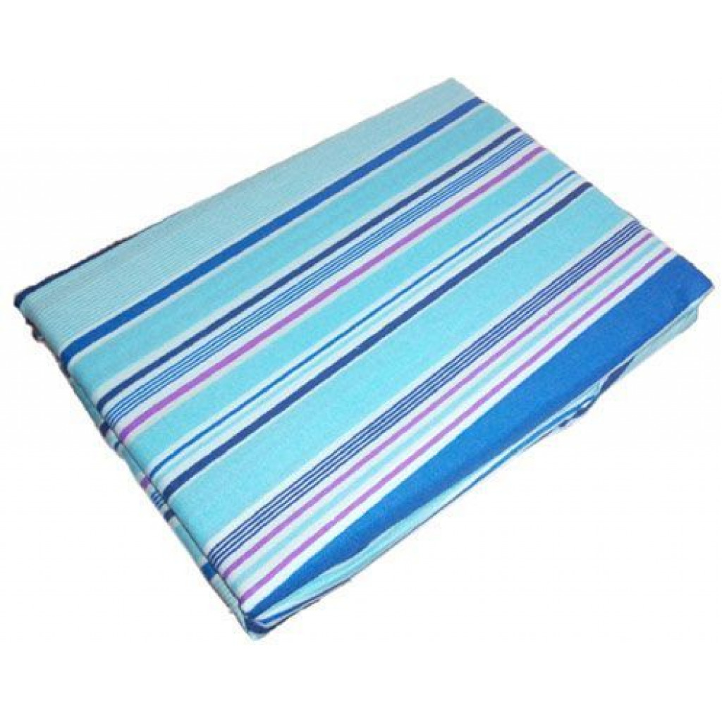 Stripped 80% 5x6 Cotton Bedsheets with 2 Pillow Cases - Blue,White