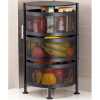 3 Tier Kitchen, Bedroom, Bathroom Storage Rack Basket Trolley Organizer-Black