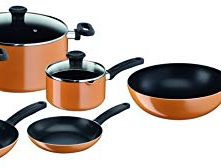 Tefal Prima B168A374 Cooking Set of 12 Pieces, Orange/Black, Aluminum