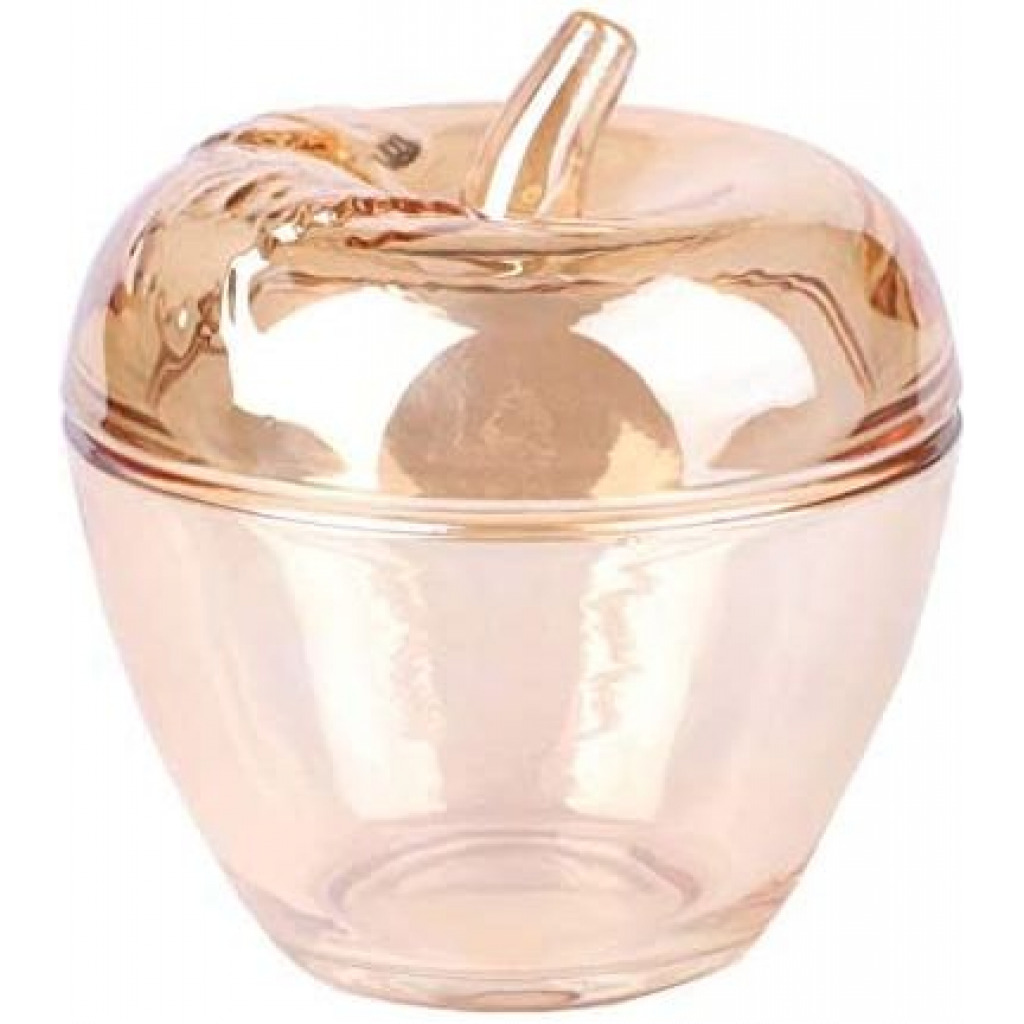 Solid Apple Sugar Glass Candy Jar Bowl Dish – Brown. Spice Racks TilyExpress 5