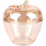 Solid Apple Sugar Glass Candy Jar Bowl Dish - Brown.